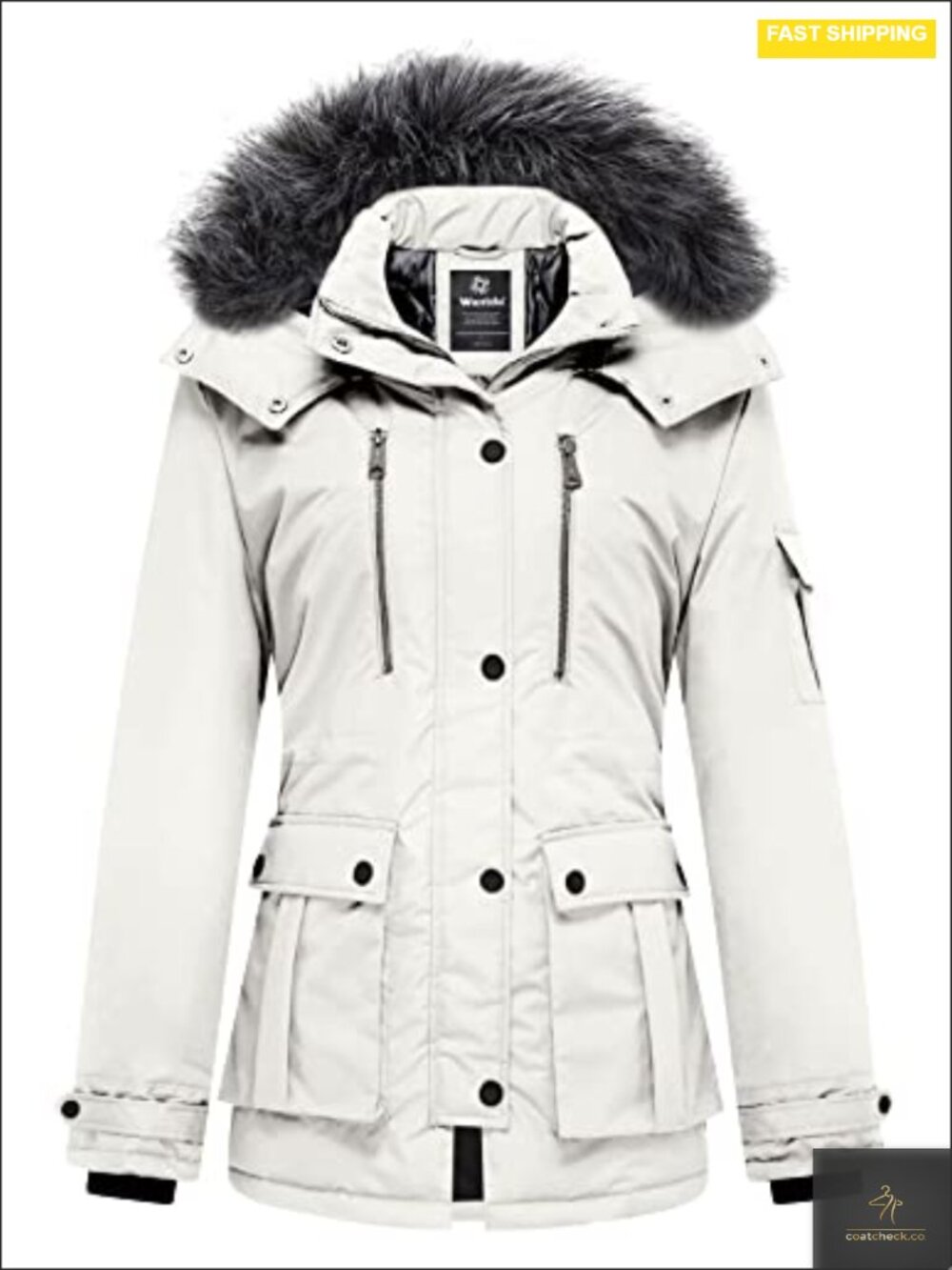 Women's Quilted Winter Puffer Coat Hooded Parka Heavyweight Recycled Fabric